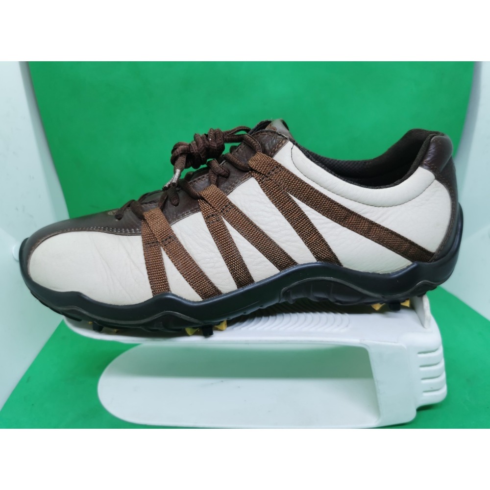 Ecco Golf Cas Cool Mens Brown Classic Leather Comfort Shoes spike Size 8.5/ 42 - Picture 13 of 16